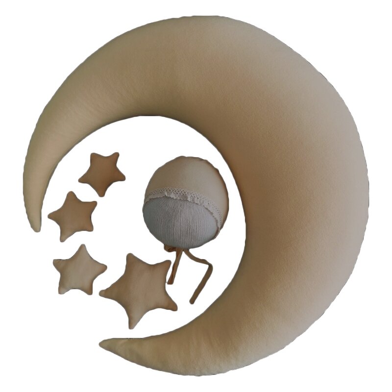 قبعة أطفال ، فاصوليا وقمر ، وسادة نجوم ، مجموعة ، إكسسوارات تصوير للأطفال حديثي الولادة