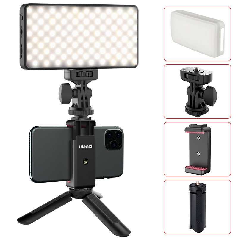 New VL200 2500k-9000k Led Camera Light With Tripod Phone Holder 360° Ball Head Dimmable Led Video Light With Soft Diffuser