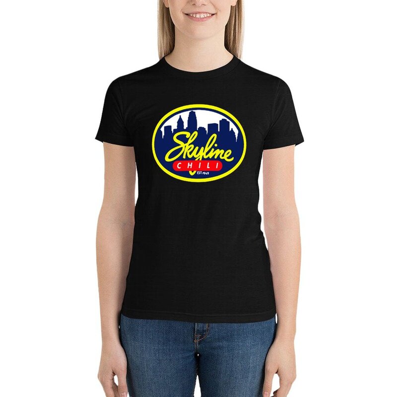 T-Shirt Skyline Chili surdimensionné pour femme, vêtements hiphélicoptère, dame, 600
