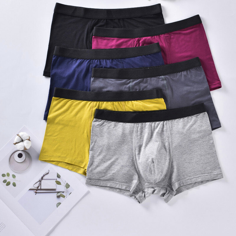 Men's Sexy, Breathable, Comfortable Shorts Underwear Solid Color Cotton Soft Classic Fashion Elastic Triangle Underwear