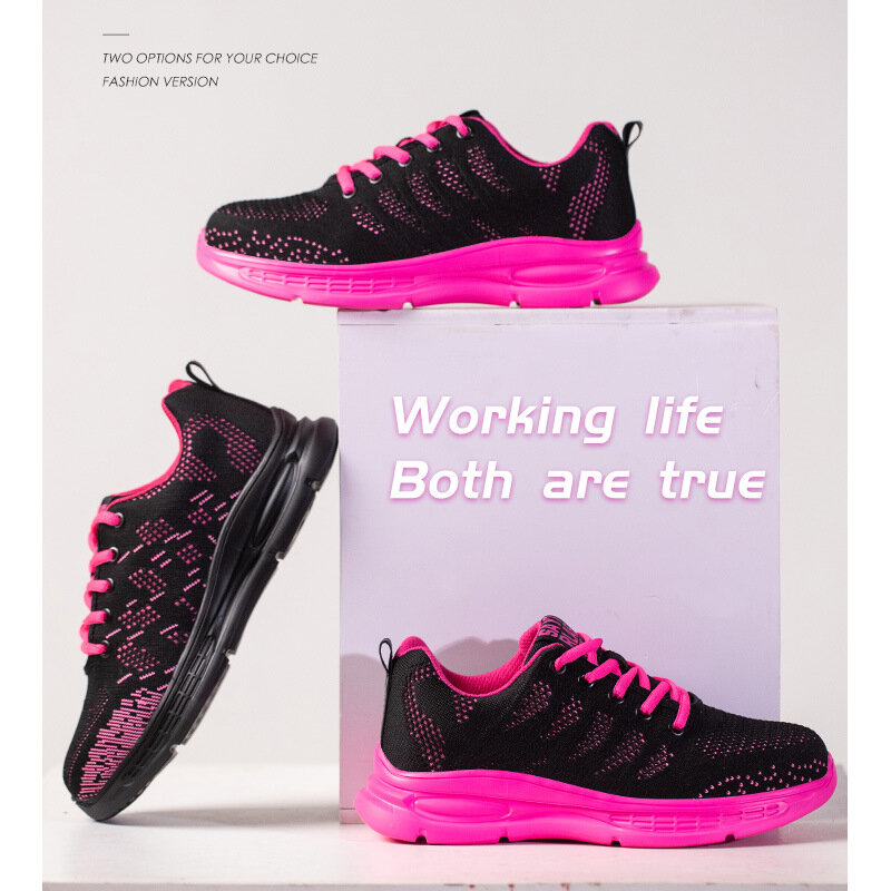 ثريديف-أحذية السلامة النسائية خفيفة الوزن للعمل ، إصبع القدم الصلب ، مقاومة للثقب ، أحذية رياضية جيدة التهوية ، أحذية أمن البناء ، الإناث
