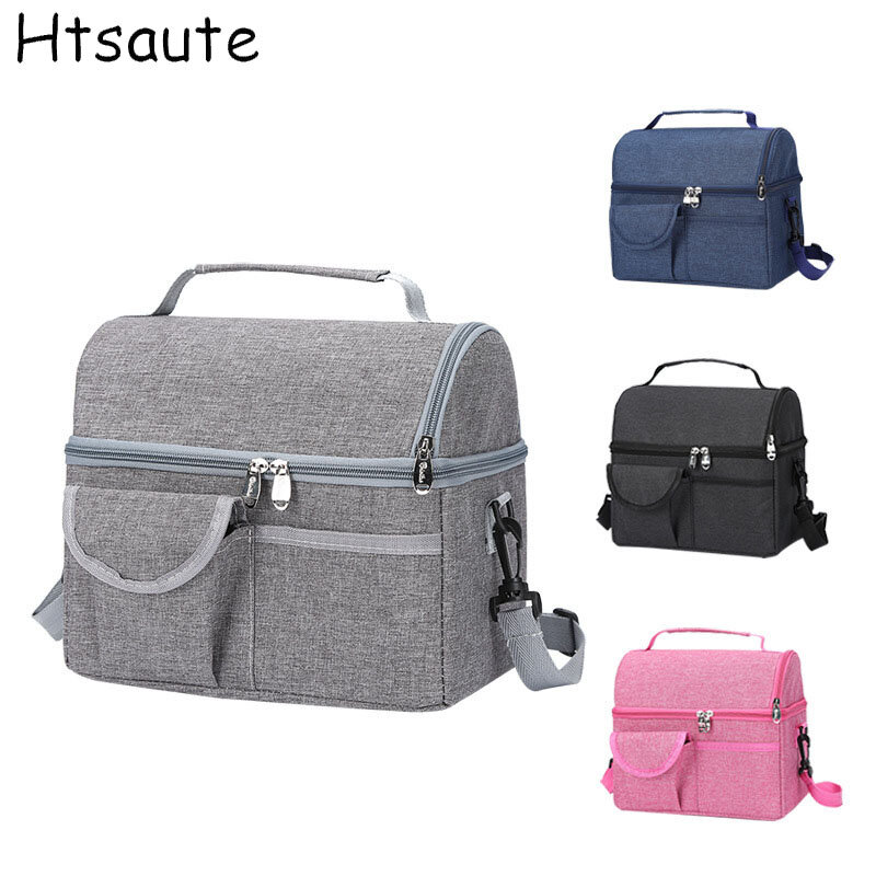 Portable Lunch Bag Thermal Insulated Lunch Box Tote Cooler Handbag Bento Pouch Dinner Container Outdoor Food Storage Bags