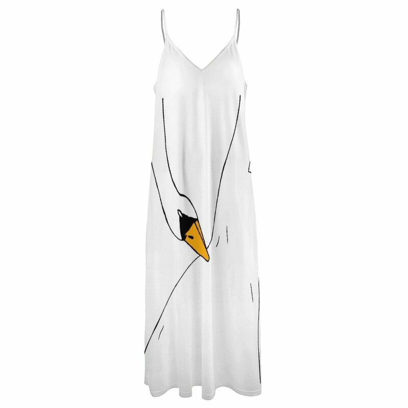 Swan-vestido sin mangas de manga larga para mujer, ropa de verano de lujo, 2024