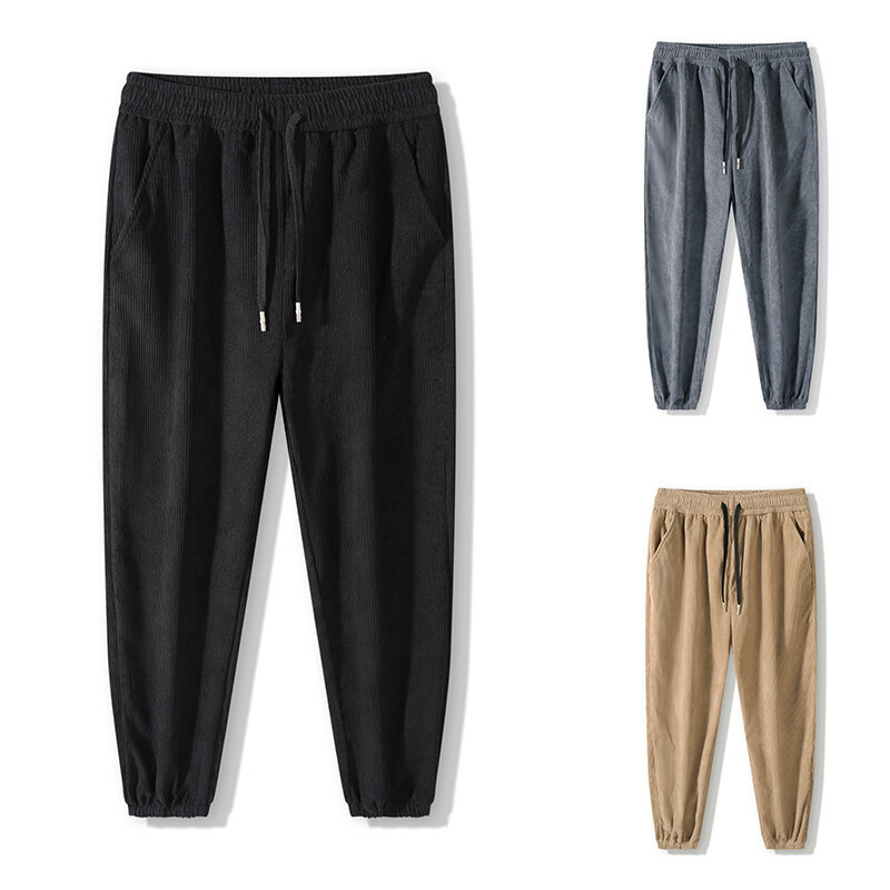 Pantalon décontracté en velours côtelé pour hommes, nouvelle Version coréenne tendance, beau pantalon droit, printemps et automne