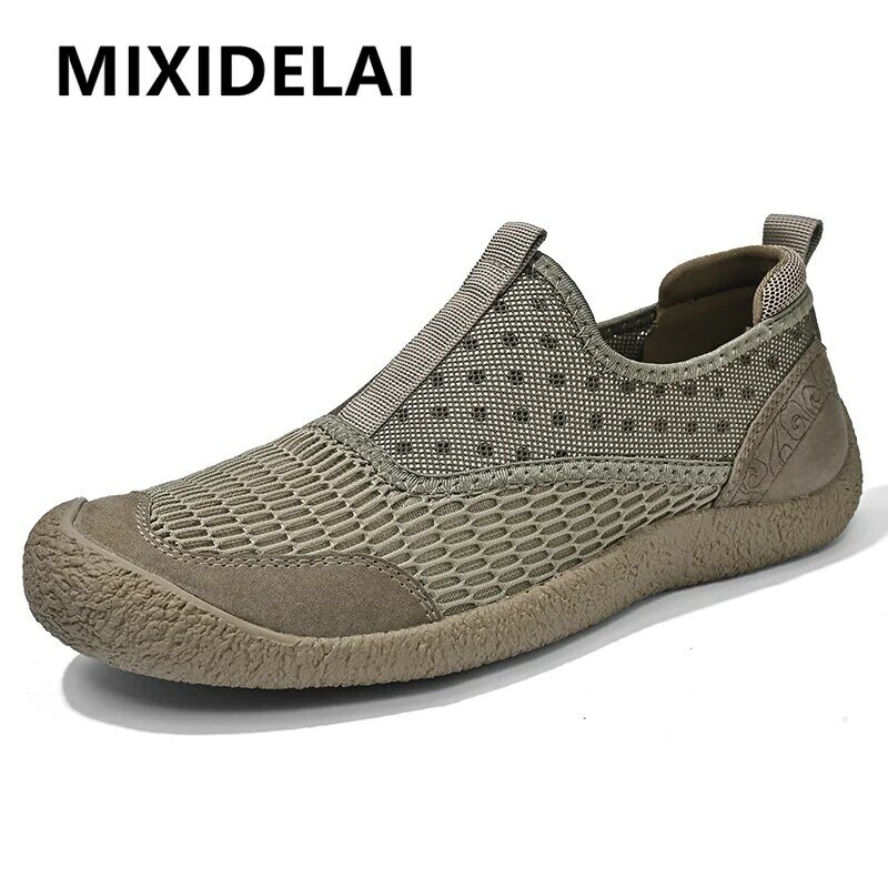 Summer Mesh Shoes Men Sneakers Plus Size Lightweight Breathable Walking Footwear New Slip-On Comfortable Casual Men's Shoes