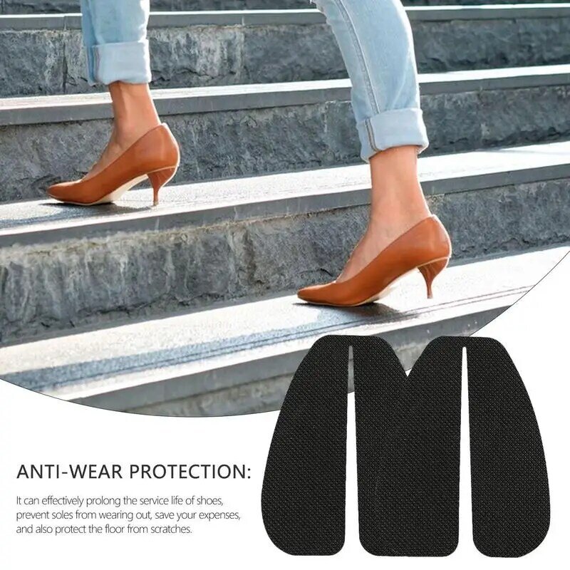 Pegatinas antideslizantes para suela de zapatos de tacón alto, almohadilla antideslizante absorbente de ruido para antepié, pegatina de protección autoadhesiva para suela