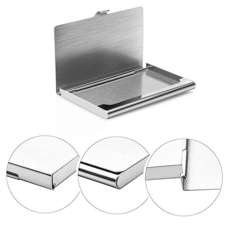 Free Engrave Business Card Case Customize LOGO Metal Box Credit Card Business Card Metal Storage Box Office Supplies