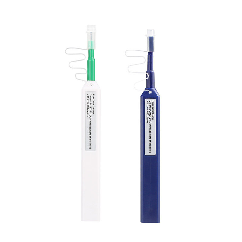 Bolígrafo de limpieza de fibra óptica SC/FC/ST, limpiador de 1 piezas, 2,5mm, LC/MU, 1,25mm, con un clic