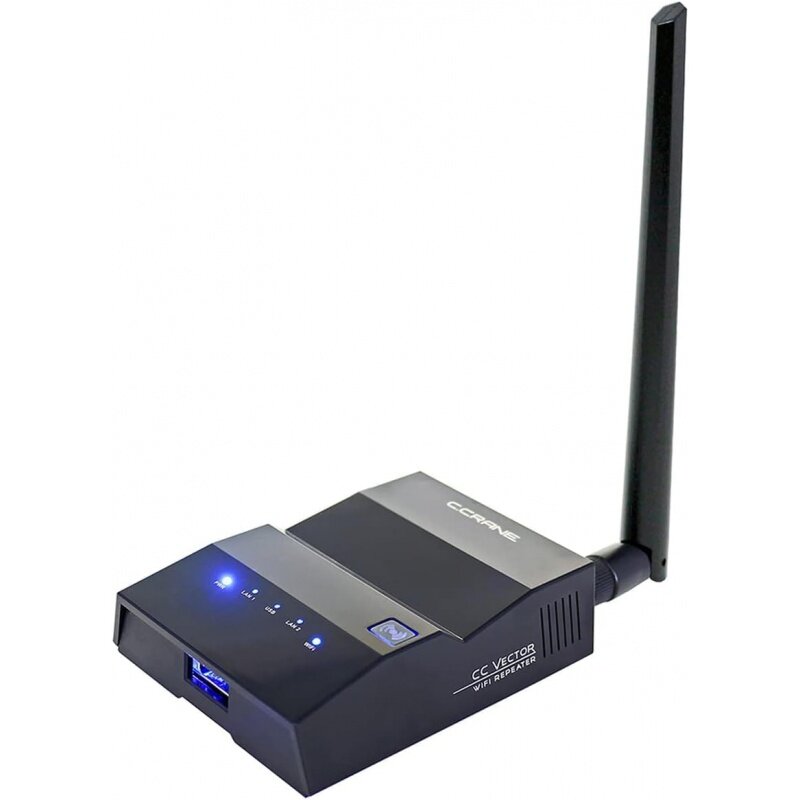 CC Vector Extended Long Range WiFi Receiver System - Works with All Devices - Receives Distant WiFi and Repeats to All WiFi Devi