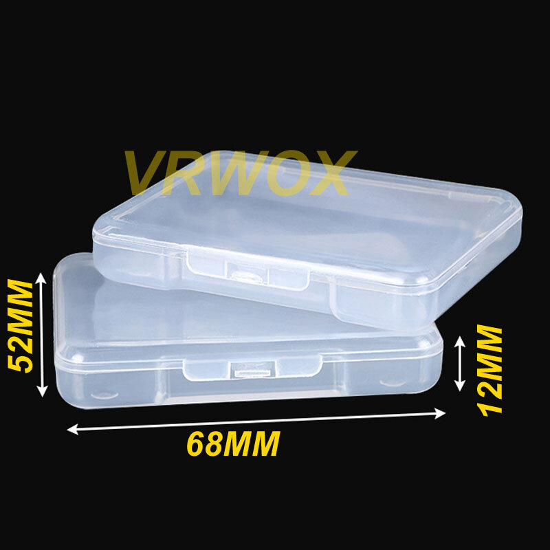 PP 보관함 미니 투명 플라스틱 케이스 컨테이너 사각형 직사각형 포장 상자, 유리 보호대 소형 품목용, 5 개