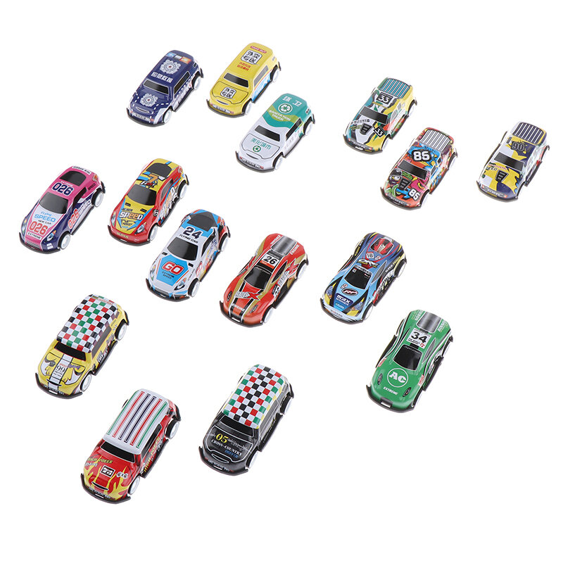 10PCS Children Mini Iron Sheet Car Set Alloy Racing Cars Model Props Rebound Metal Cars Toys For Kids Boys Birthday Gift