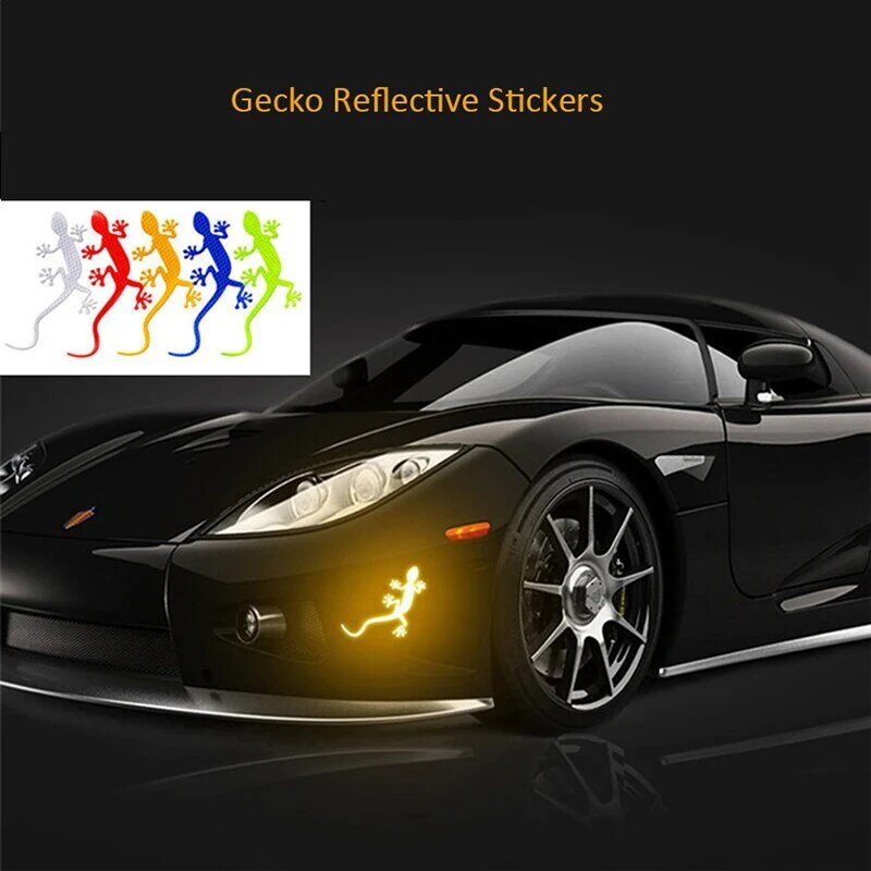 Adesivo riflettente segnale di avvertimento di sicurezza nastro riflettente accessori esterni Auto Gecko riflettore di luce a striscia riflettente