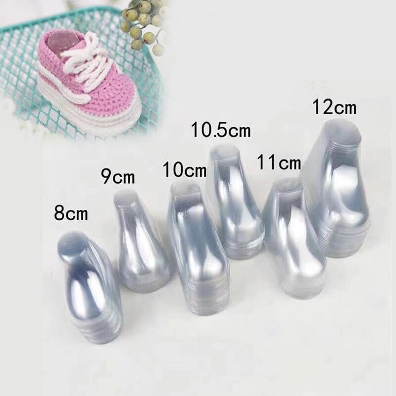 10pcs Baby Shoe Display Stand Clear Pvc Child Booties Showcase Support Frame Reusable 8/9/10/10.5/11/12cm