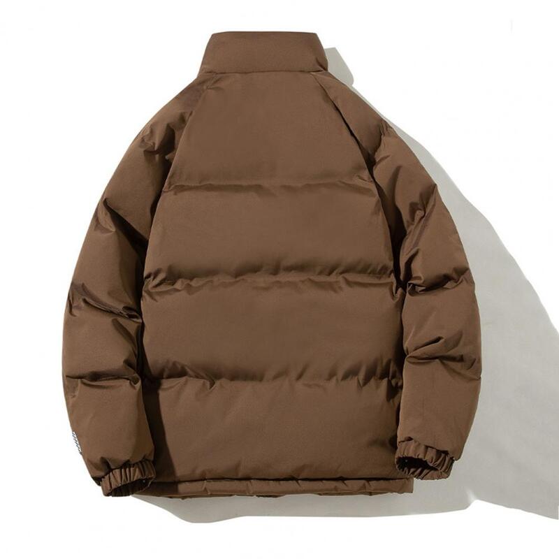 Manteau long en coton avec fermeture à glissière pour homme, protection du cou épaissie, col montant, décontracté, hiver