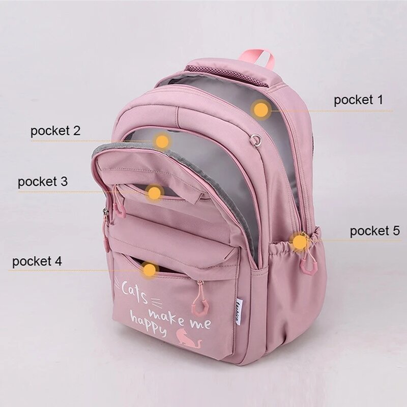 Girl School Bag Backpack Back Pack For Teenager Women Children Female Pink Schoolbag Primary High Bagpack Class Teens Child Kids