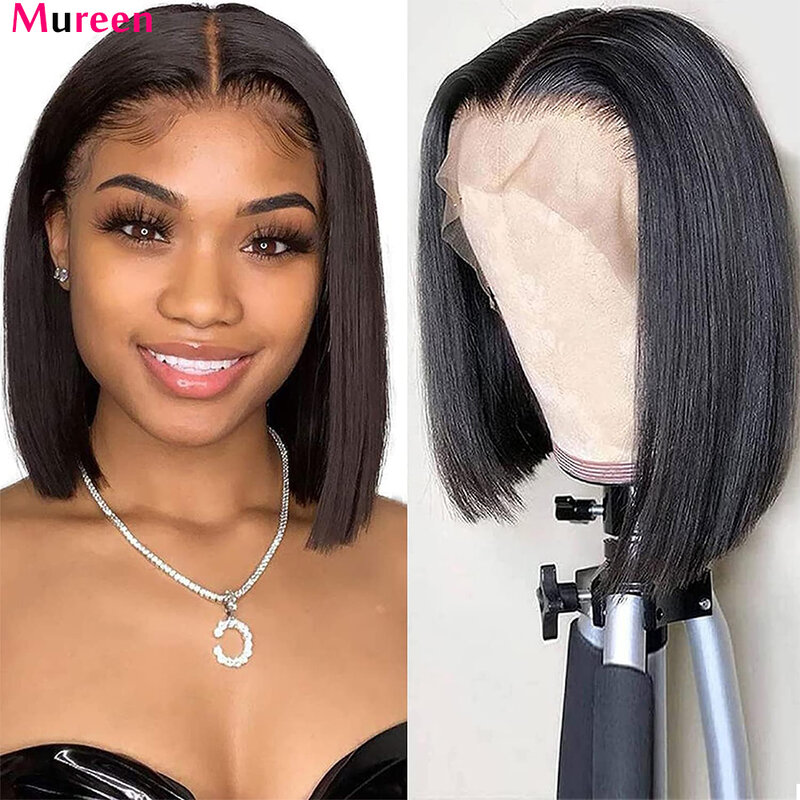 Straight Bob Wig Lace Front Human Hair Wigs For Women HD Transparent Full Lace Frontal Wig Glueless Wig Human Hair