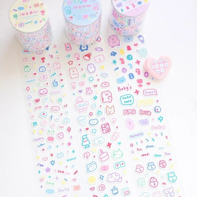 Mr.paper 200cm Hand-drawn Small Pattern Tape for Cute and Simple Decorative Planner Stickers