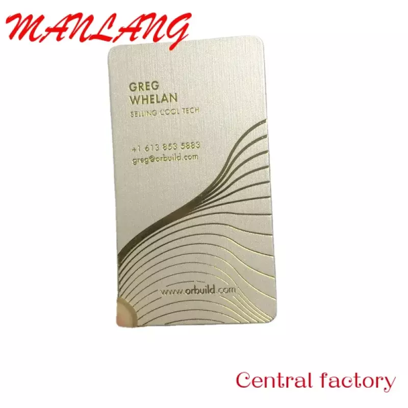 Custom  Hot gold foil stamping embossed fancy paper business cards with custom company logo printed