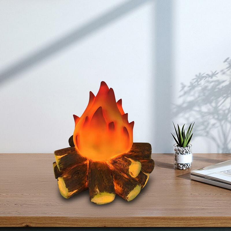 Fireplace Lantern Flameless Fireplace Lamp Decorative Lamp Realistic LED Flame