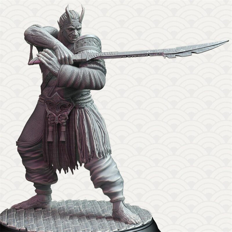 Juego de mesa Oriental Samurai Wolf Spirit, zorro de nueve colas, demonio, dragón, Tortuga, zodiaco, Ninja, modelo de pieza de ajedrez, modelo sin pintar