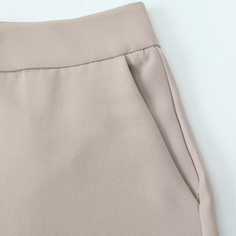 กางเกงขากระดิ่งเอวสูงสำหรับผู้หญิงกางเกงลำลองแฟชั่นใหม่