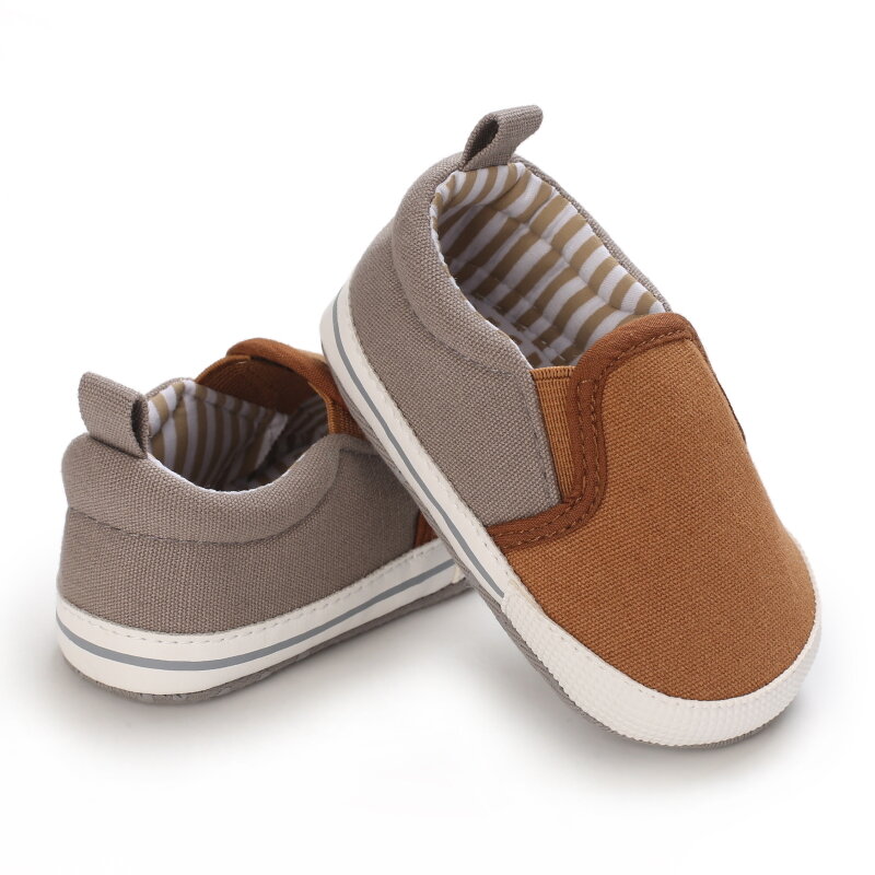 Sapato de lona casual com sola macia de algodão antiderrapante para bebês meninos, primeiro sapato de caminhada para bebês e crianças, novo