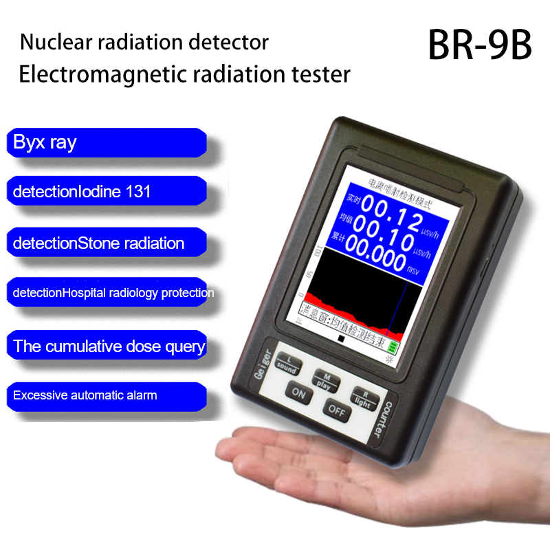 Detektor Radiasi Tampilan LCD Multifungsi, Seri Detektor Radiasi Nuklir Dosimeter Penguji Radiasi Meteran EMF