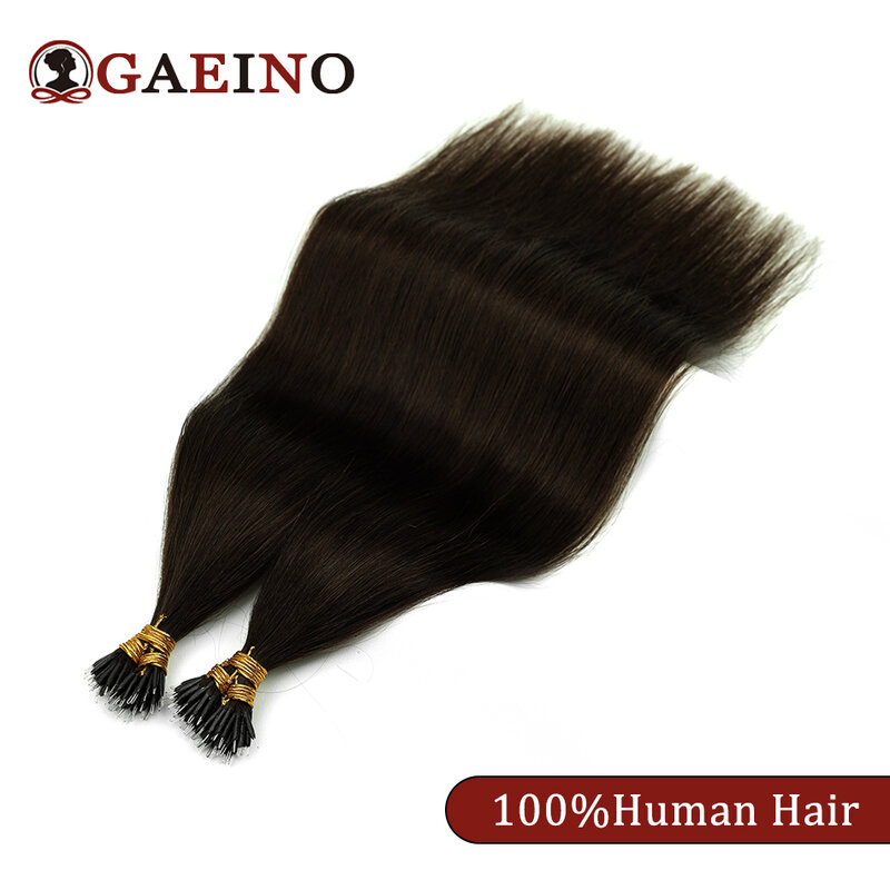 Ekstensi rambut manusia cincin Nano, ekstensi rambut manusia 16 "-22", ekstensi rambut coklat tua, Tautan Nano asli 100%