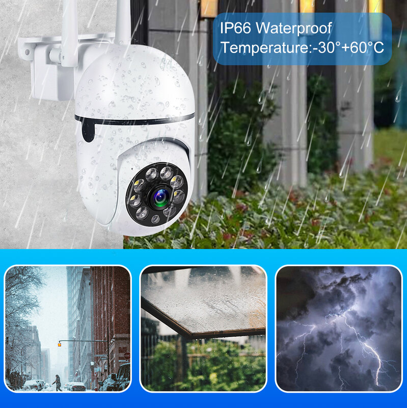Câmera de Vigilância Externa Sem Fio, Câmera de Proteção de Segurança à Prova D'água, Smart Track Monitor, Visão Noturna, Ao Ar Livre, WiFi, 3MP, 5G