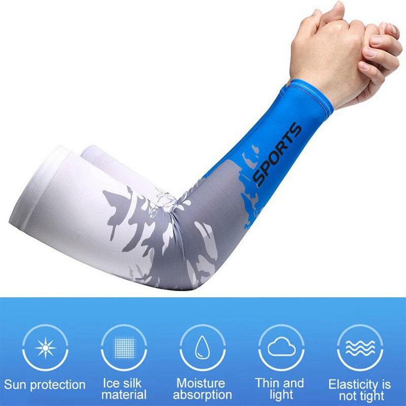 Summer Thin Men's Women's Ice Silk Sleeves Printed Sleeves Protection Sun Outdoor Covers Arm Cycling UV Protection Ice Driv F5N0