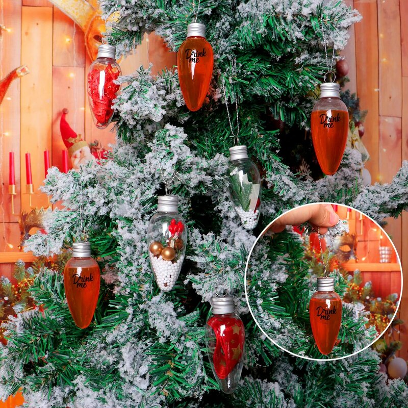 Bolas de alcohol de Navidad, 36 piezas, con 48 pegatinas de piezas, hilo de plata de 100 yardas