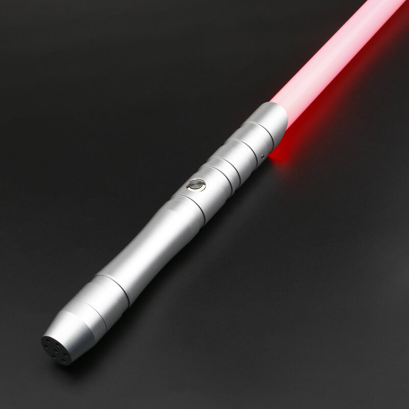 TXQSABER-Sable de luz RGB con mango de Metal, espada Jedi de doble conexión láser, 12 colores, para duelos pesados, juguetes de Cosplay