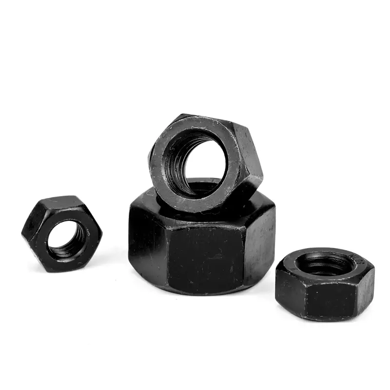 Black Hexagon Hex Nuts M2 M2.5 M3 M4 M5 M6 M8 M10 M12 M14 M16 M18 M20 M22 M24 M27 carbon steel metric hex nuts