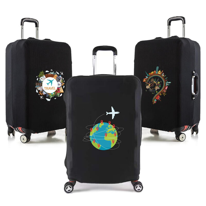 Mapa świata osłona bagażu podróżnego podróży niezbędne akcesoria pokrowce na walizki dla elastycznych pokrowiec na wózek Cal 18-32