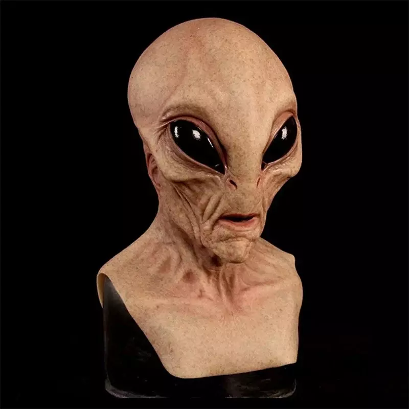 Alien Scary Masks UFO Latex Full Face Mask Adult Cosplay Costumes Horror Prop Terror Headgear Doll Halloween Party Men Women