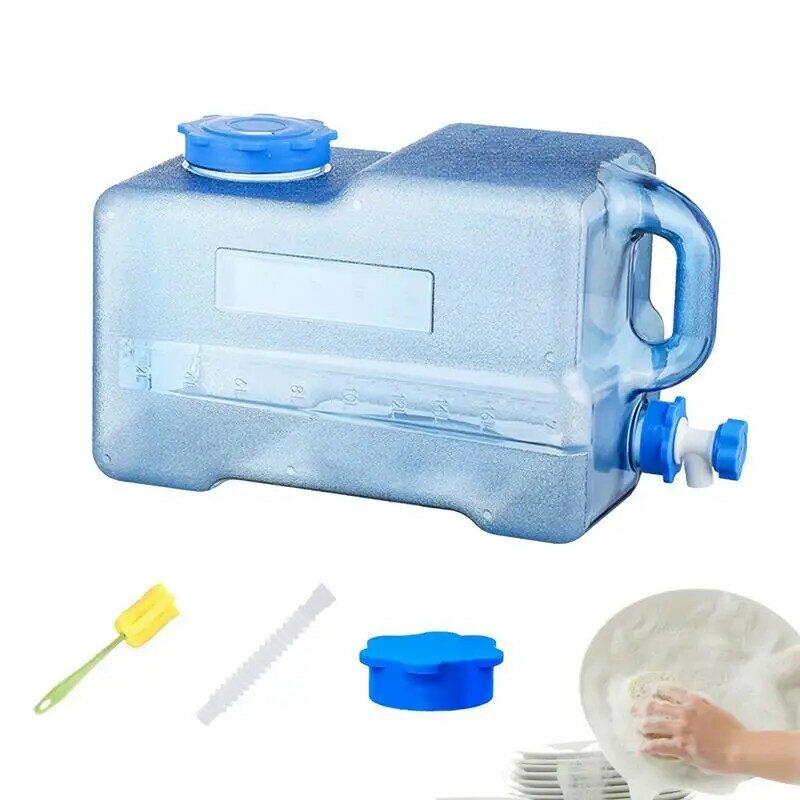 Portable Water Bucket Driving Pure Water Tank Container With Faucet For Outdoor Camping Cooking Picnic Hiking