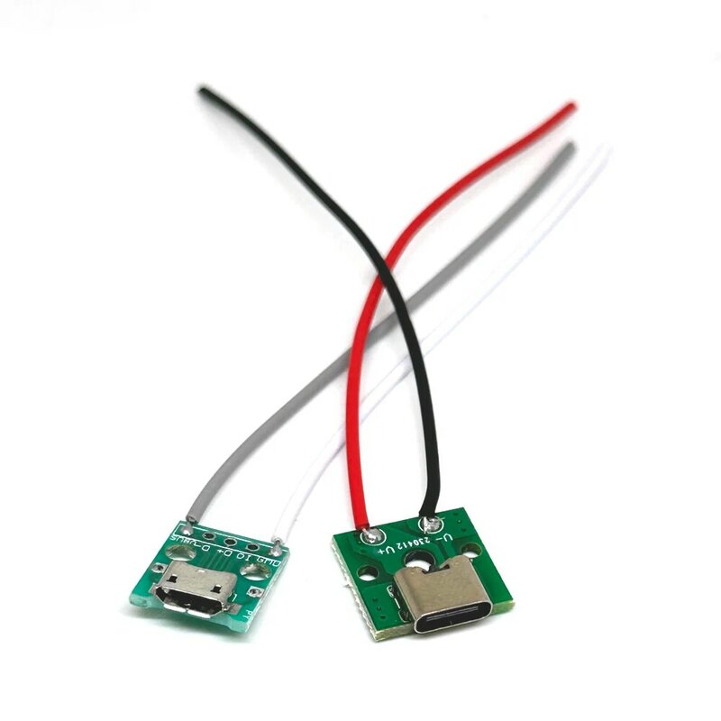 Pipeline-Connecteur femelle Micro USB Jack 3.1 Type-C 5V, Port de charge, Prise USB Type C avec fil à souder, Plaque de fixation à vis PH2.0