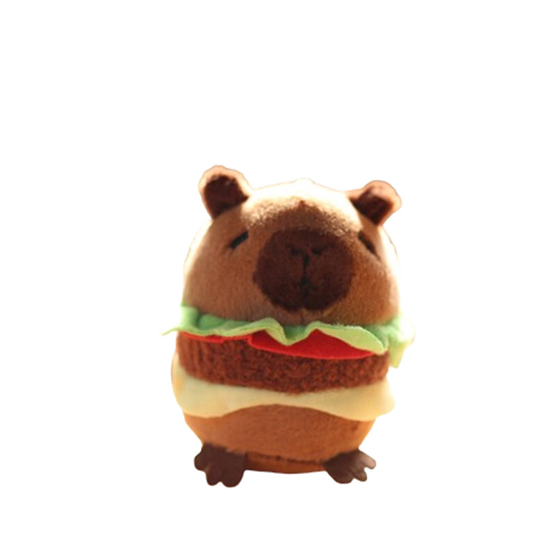 12cm Capybara Hamburg ransel mainan mewah tas liontin Aksesori gantungan kunci tas liontin mobil liontin hadiah anak-anak
