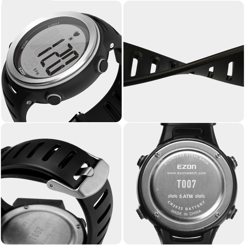 Reloj deportivo inalámbrico para hombre y mujer, dispositivo resistente al agua hasta 50M, con control del ritmo cardíaco y correa para el pecho