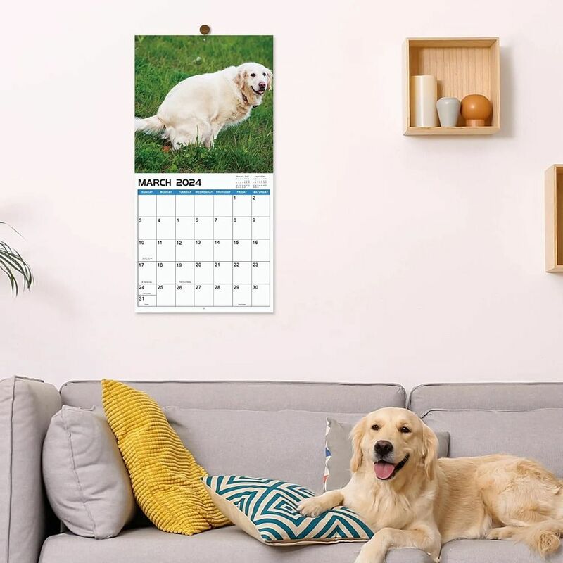 Hadiah Tahun Baru kalender anjing menyenangkan kertas waktu perencanaan gantung kalender dekorasi dinding kalender lucu dekorasi meja kalender