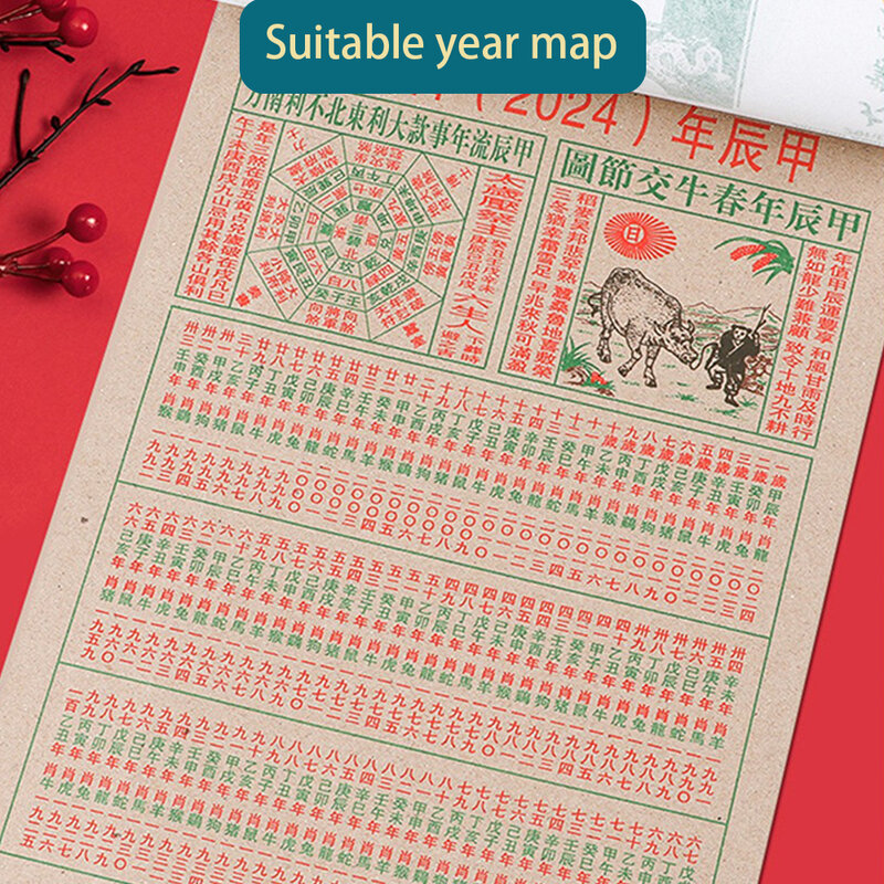 Calendario Tongsheng calendario da parete fortunato rilegatura saldamente Home Perpetual Cale segno zodiacale Fortune Taboos per la vittoria Jishen