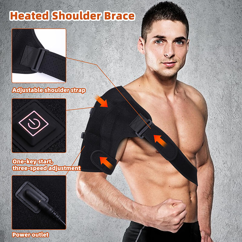 Shoulder Heating Pad Heated Wrap 3 Adjustable Temperature Set Therapy Rotator Cuff Shoulder Pain Relief Electric USB Wrap Band