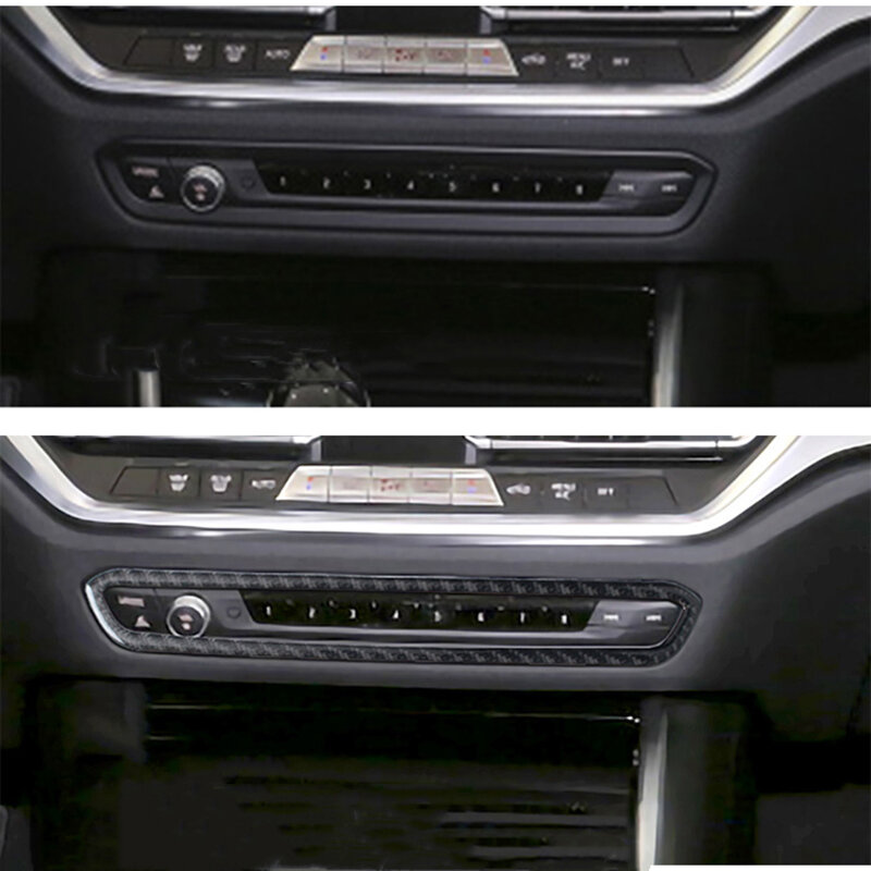 Accesorios de fibra de carbono para coche, pegatinas embellecedoras de cubierta de Panel de CD Interior para BMW G20 G28 3 Series 2019-2021