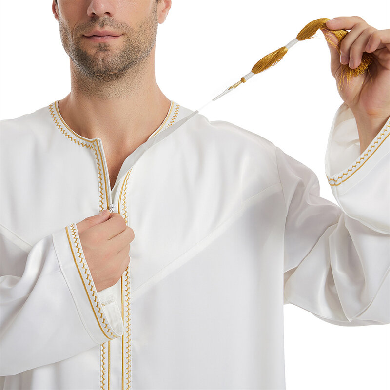 Robes longues arabes pour hommes, vêtements islamiques du moyen-orient, robe musulmane, Abaya arabe, Thobe, Jubba, Dubaï, Arabie saoudite, solide, nouveau