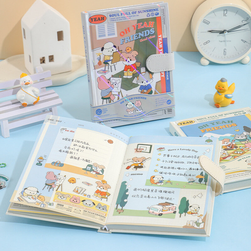 2024 Coir Dog series cute B6 fibbia magnetica questo studente squisito set di libri mastro in oro caldo Instagram sticker ledger gift box