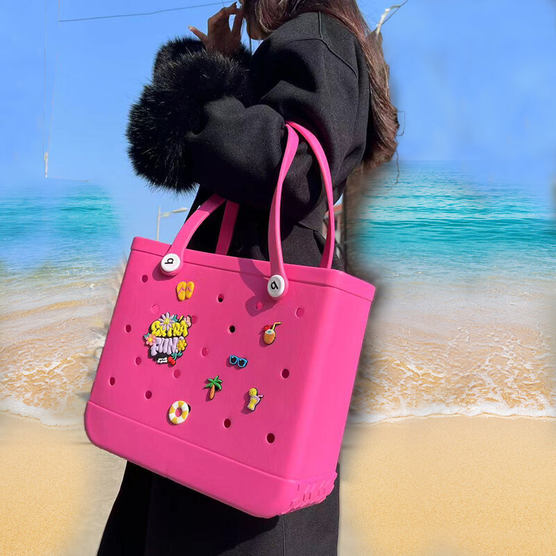Pequena bolsa encantos, acessórios saco, praia do verão, fivela decorativa, celebridade mesmo estilo, 7pcs