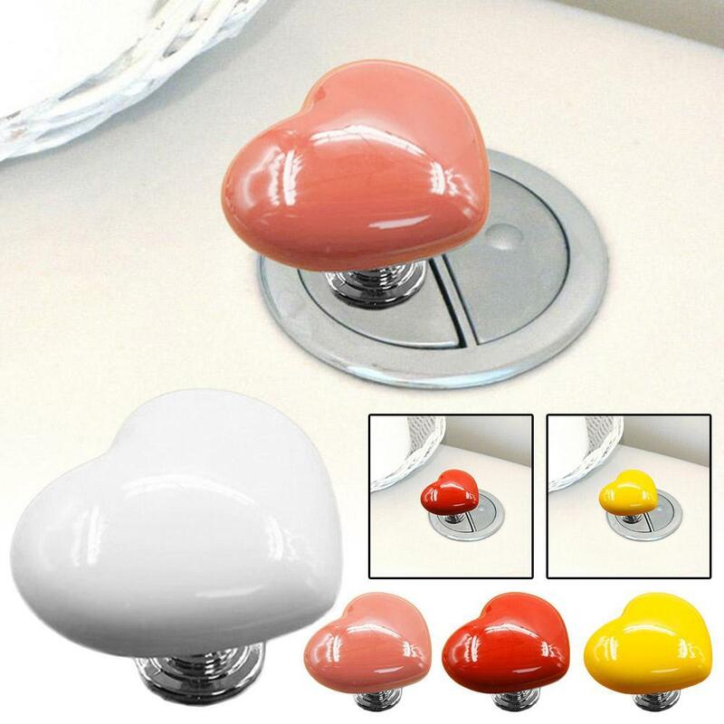Кнопка в форме сердца для унитаза, нажимной переключатель для ванной комнаты, декоративная, для воды