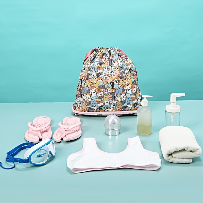 Bolsas de natación deportivas de verano para niños, mochila de almacenamiento impermeable, bolsa de separación seca y húmeda, bolsa de baño de playa, bolso de baño plegable