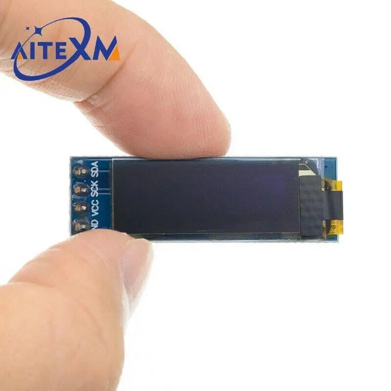 Modul OLED 0.91 Inci 0.91 "Putih/Biru 128X32 Modul Tampilan LED LCD OLED IIC Berkomunikasi untuk Ardunio