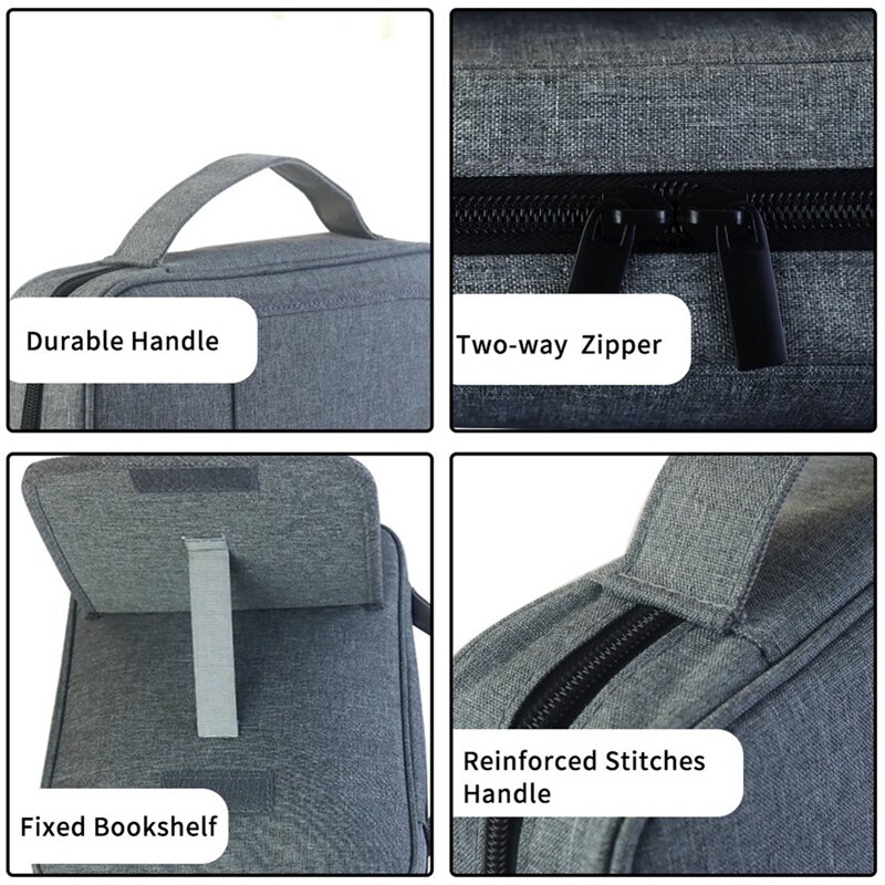 1 Piece Gray High Quality Men's Canvas Book Cover Book Storage Bag Case With Handle